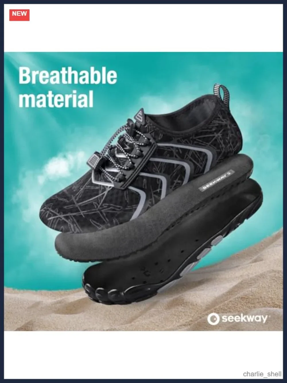 SEEKWAY Water Shoes Quick-Dry Aqua Sock Spandex Beach Swim Hiking